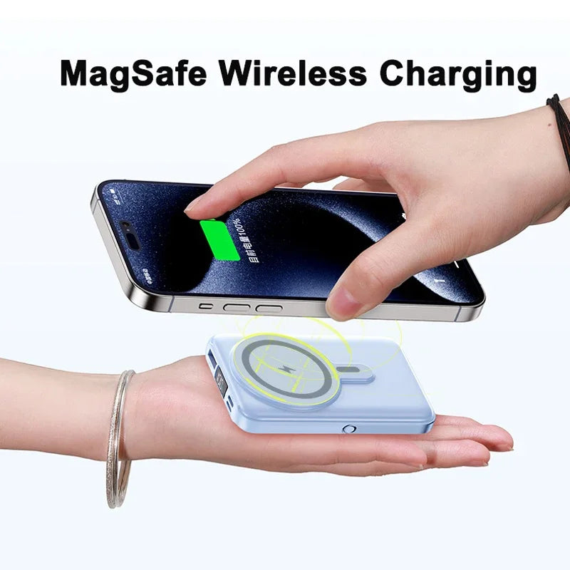22.5W Magnetic Power Bank Wireless Fast Charging Portable Charger with Cable Stand External Battery for IPhone Iwatch Magsafe