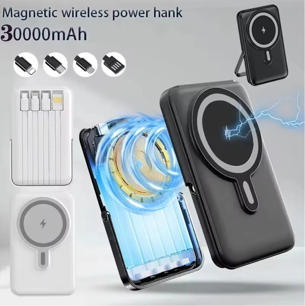 22.5W Magnetic Power Bank Wireless Fast Charging Portable Charger with Cable Stand External Battery for IPhone Iwatch Magsafe