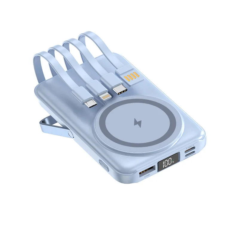 22.5W Magnetic Power Bank Wireless Fast Charging Portable Charger with Cable Stand External Battery for IPhone Iwatch Magsafe